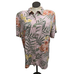 Women's Carolina Colours Plus Pink Floral Button Down 22W